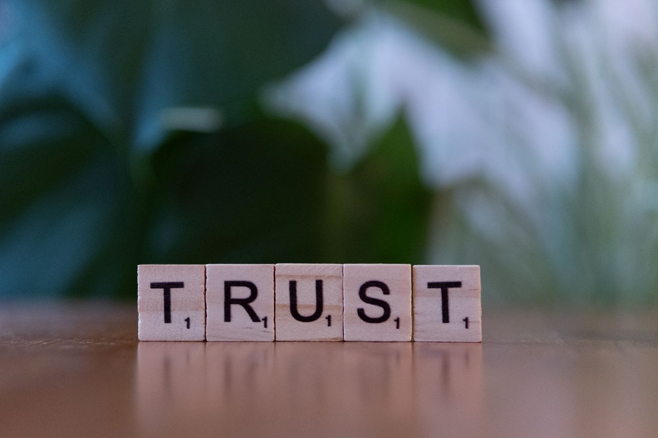 Mastering the First Impression: Your intriguing post title goes here Wooden letter tiles spelling TRUST on a wooden surface, symbolizing integrity and values.